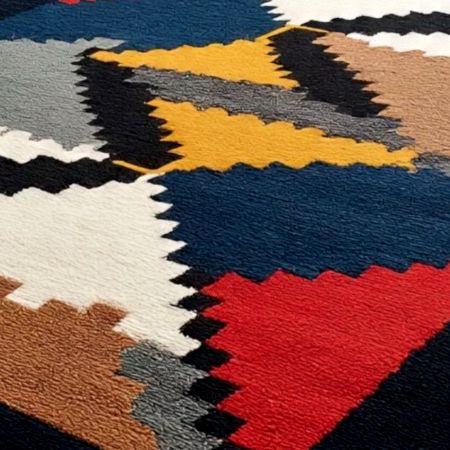 Handknotted Bold Tribal Kilim Wool Rug