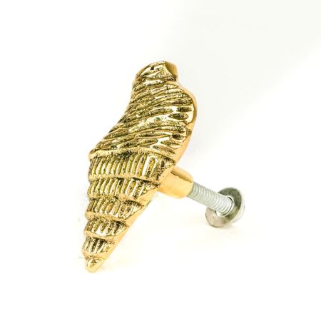 Handmade Golden Brass Conch Shell Knob – Decorative Cabinet and Drawer Pull