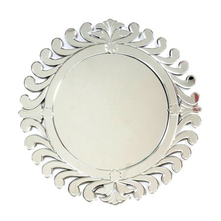 Swirling Scroll Circle Mirror