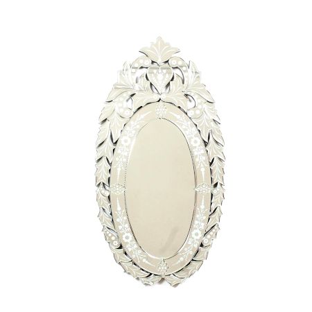 Elongated Leaf Oval Mirror