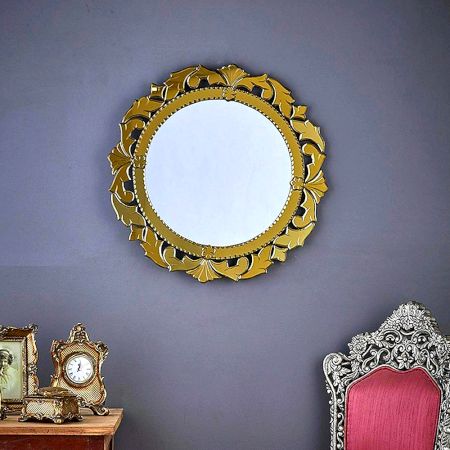 Gilded Scroll Oval Mirror