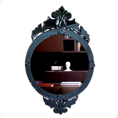 Black Crest Accent Mirror