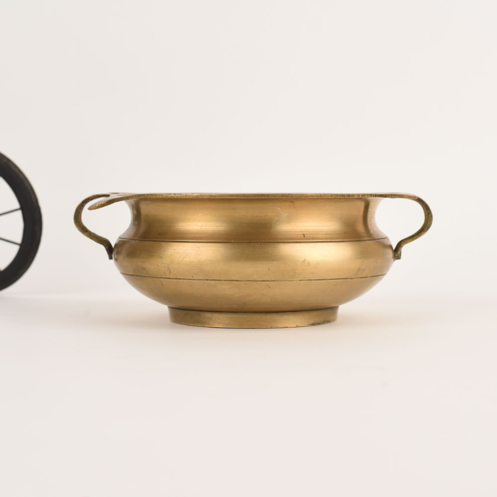 Traditional Brass Serving Bowl for Flower Decor