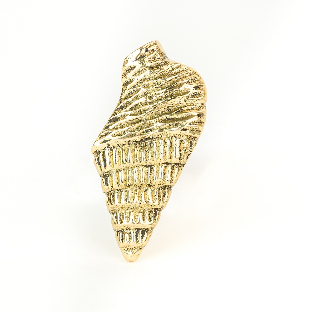 Handmade Golden Brass Conch Shell Knob – Decorative Cabinet and Drawer Pull