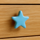 Solid Turquoise Star Ceramic Cabinet Knob