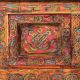 Handmade Wooden Chest with Tibetan Inspired Floral Design