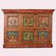 Traditional Handmade Wooden Storage Box with Multicolor Buddha Paintings