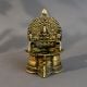 Vintage Brass South Indian Art Diya with Intricate Carvings