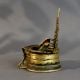 Vintage Brass South Indian Art Diya with Intricate Carvings