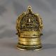 Vintage Brass South Indian Art Diya with Intricate Carvings