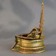 Traditional Brass South Indian Vintage Handmade Pooja Diya with Goddess Carving
