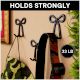 3 Pieces Decorative Black Aluminium Bow Wall Hooks