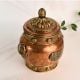 Handcrafted Copper and Brass Storage Jar with Ornate Lid