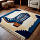 Handtufted Sneaker Motif Accent Wool Rug
