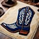 Handtufted Blue Boot Design Wool Rug
