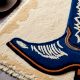 Handtufted Blue Boot Design Wool Rug