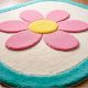 Handtufted Pink Blossom Border Wool Rug