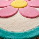 Handtufted Pink Blossom Border Wool Rug