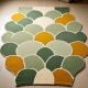 Handtufted Green Scallop Cascade Wool Rug