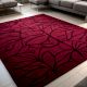 Handtufted Crimson Vine Pattern Wool Rug
