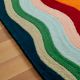 Handtufted Wavy Rainbow Stripe Wool Rug