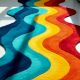 Handtufted Rainbow Wave Runner Wool Rug