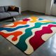 Handtufted Playful Waves Color Wool Rug