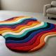 Handtufted Layered Sunset Ripple Wool Rug
