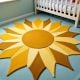 Handtufted Golden Sunburst Play Wool Rug