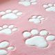 Handtufted Pink Pawprint Play Wool Rug