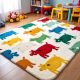 Handtufted Animal Jigsaw Play Wool Rug