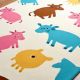 Handtufted Colorful Farm Friends Wool Rug