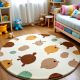 Handtufted Playful Critter Round Wool Rug