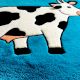 Handtufted Blue Cow Cartoon Wool Rug