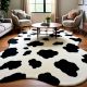 Handtufted Cow Print Cozy Wool Rug