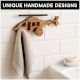 Natural Wooden Helicopter Design Adhesive Wall Hook