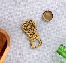 Brass Bottle Opener With Beautiful Patterns Engraved