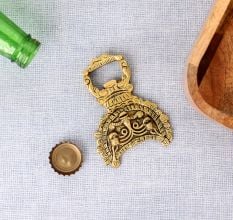 Brass Bottle Opener Tribal Mask