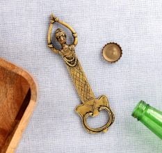 Brass Bottle Opener Tribal Man With His Hands Raised Above In Meditation