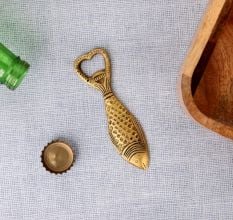 Brass Fish Bottle Opener Tribal Design