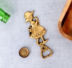 Girl Brass Bottle Opener Carrying A Pitcher