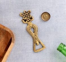 Brass Bottle Opener With Geometric Design