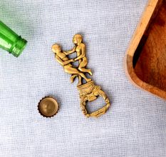 Brass Bottle Opener With Two Dancing Girls Statue