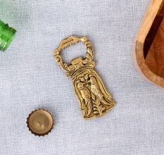 Brass Bottle Opener With Two Parrots Engraved Design