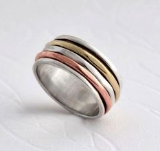 Mixed Metal Stacking 925 Sterling Silver Ring