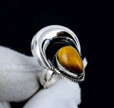Crescent Moon 925 Sterling Silver Ring Handmade Boho Jewelry