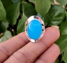 Feroza Turquoise 925 Sterling Silver Ring Handmade Boho Jewelry