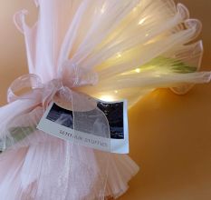 Sky Blue Crochet Bouquet With Pastel Blooms