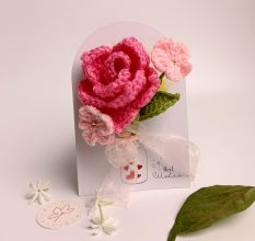 Crochet Pink Rose Blossoms Crochet Tulle