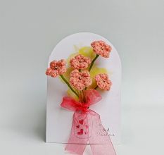 Sweet Peach Crochet Blossom Spray With Beads